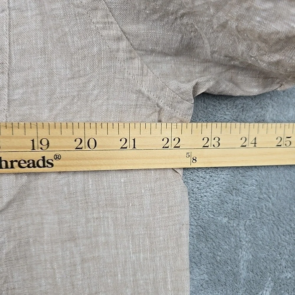 Porter &‎ Ash 100% Linen Shirt Mens XL Biege Lighteight Short Sleeve Button Up - Picture 9 of 9